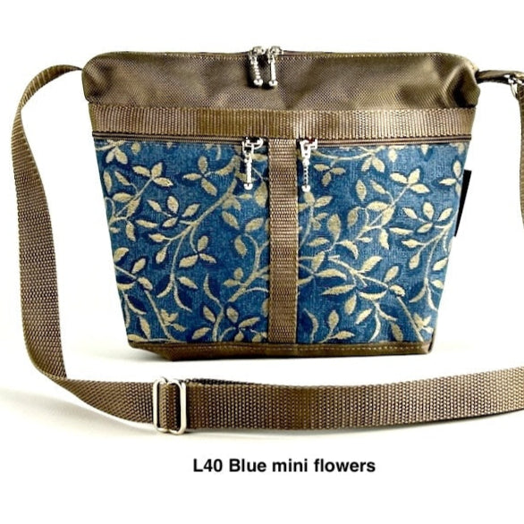 221L small organizer purse in Khaki Tan Nylon with fabric accent pockets