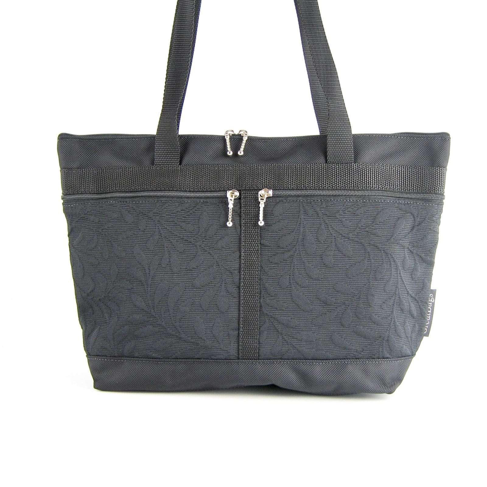 223 French Satchel Tote in Black nylon with accent pockets