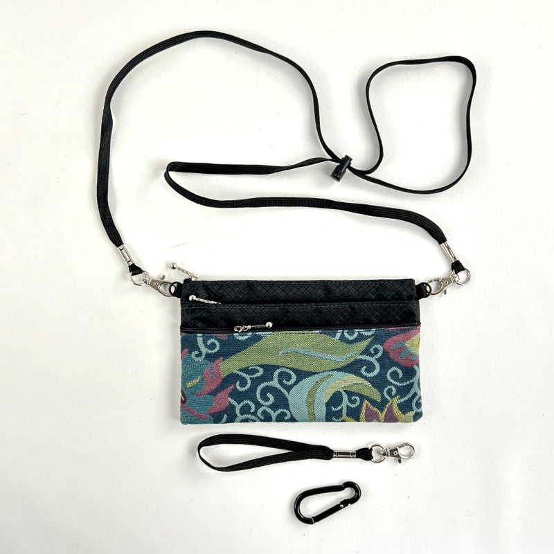 Three zipper Minibag with wristlet and long strap 49RS