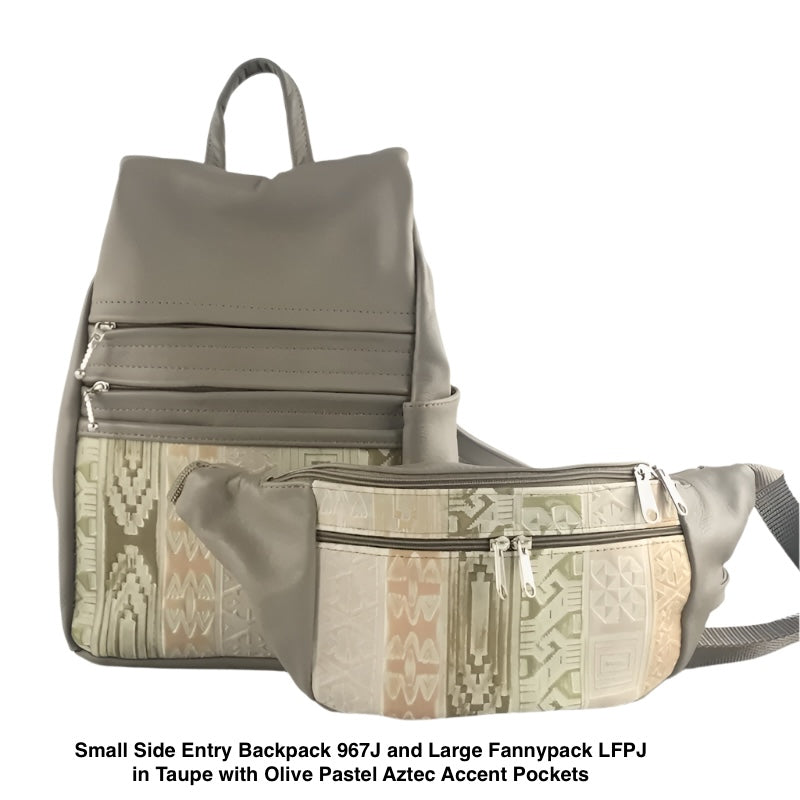 Light Colors - Large Leather Belt Bag with Accent - LFPJ
