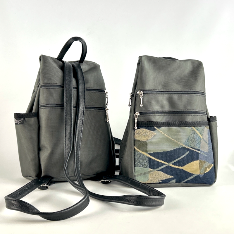 B967-GR Small Side Entry Backpack - Gray Ballistic Nylon with Fabric Accent