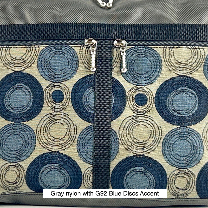 106 Gray Medium Messenger Bag Purse in Nylon with Fabric Accent Pockets
