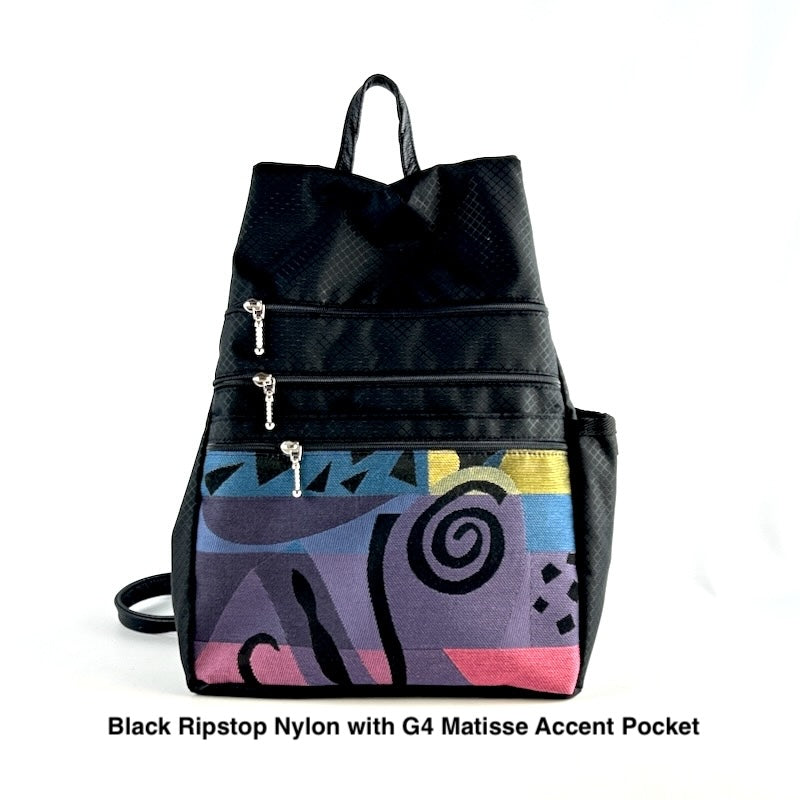 New Ripstop Side Entry Backpacks in 3 Sizes- extra zipper + leather straps