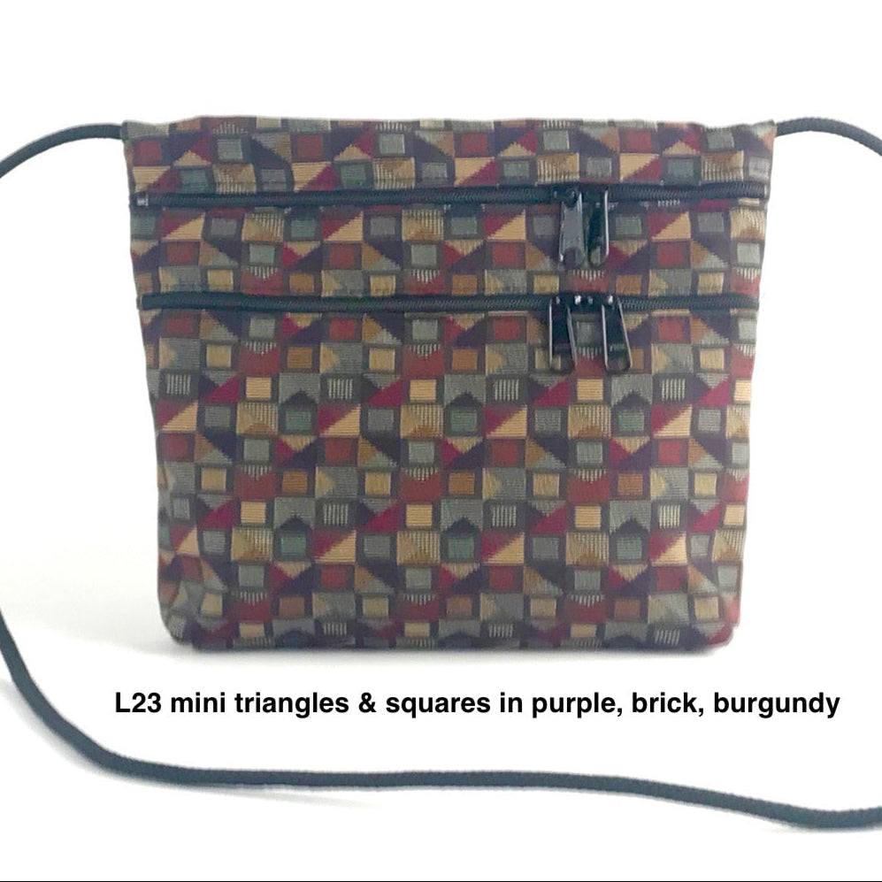 Carly 3 Zipper Fabric Cross-Body Bag T93