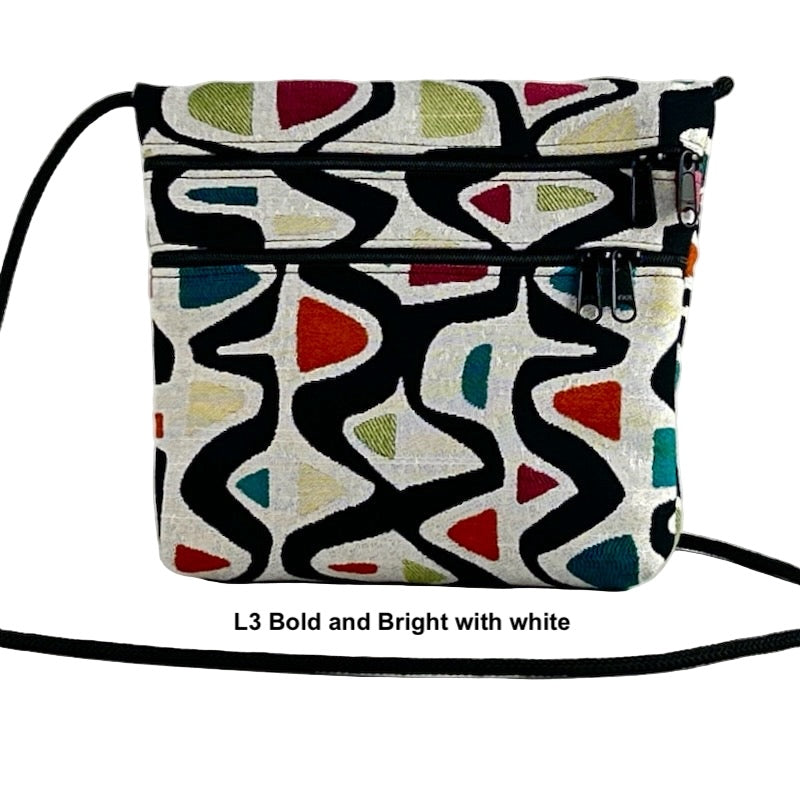 Carly 3 Zipper Fabric Cross-Body Bag T93