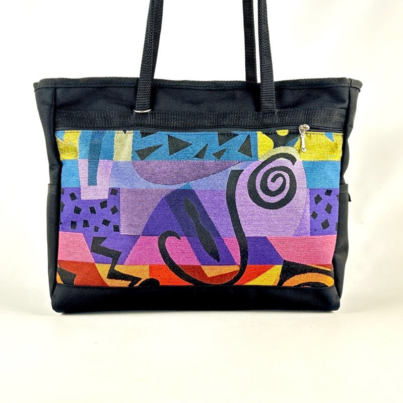 ZZ: Boxy Laptop Tote w/ 2 open end pockets