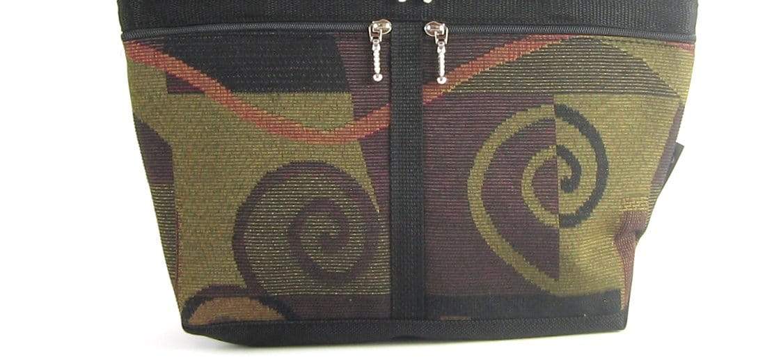 222L Black Cross-body medium Organizer Purse in nylon with fabric accent pockets