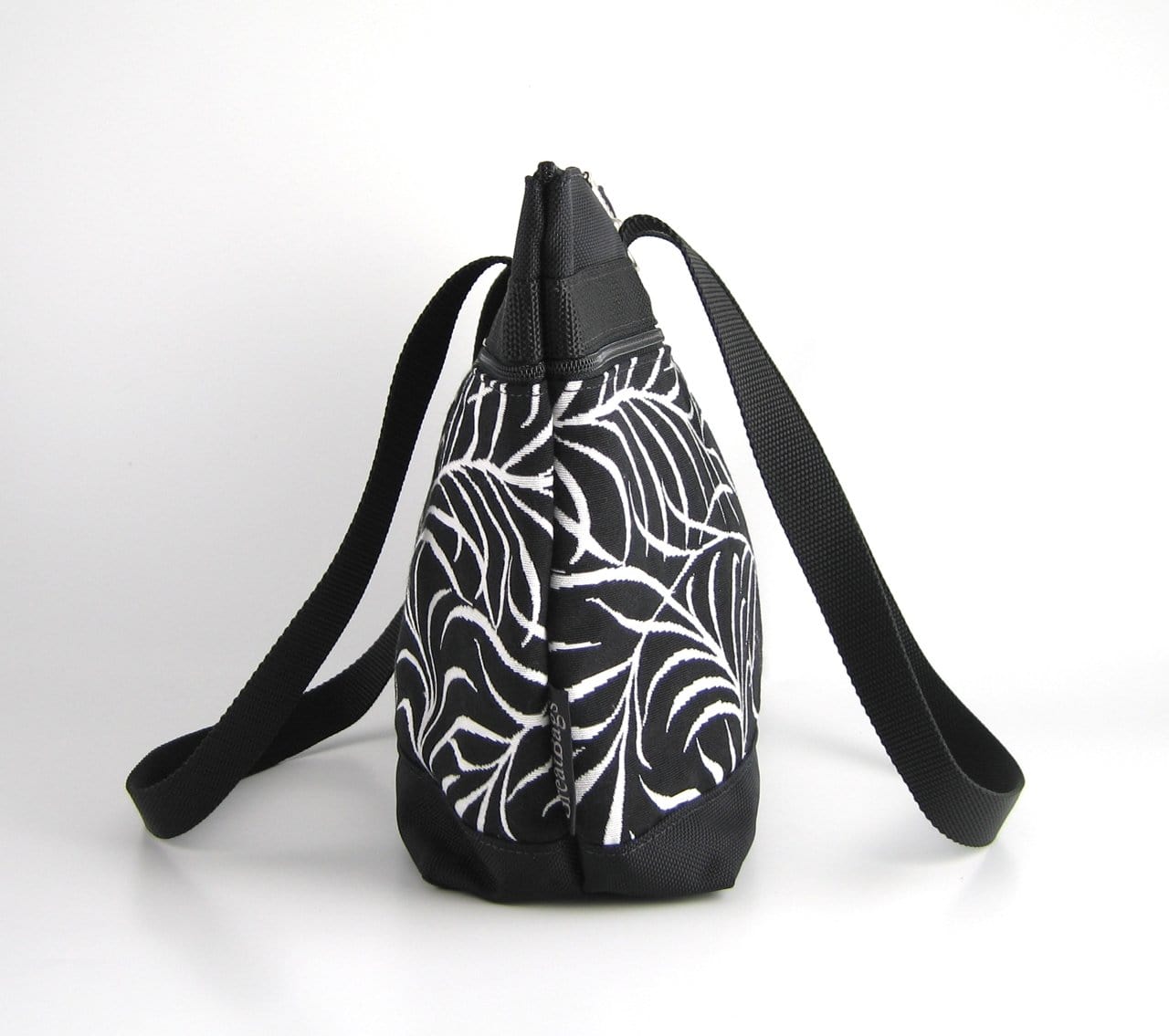 223 French Satchel Tote in Black nylon with accent pockets