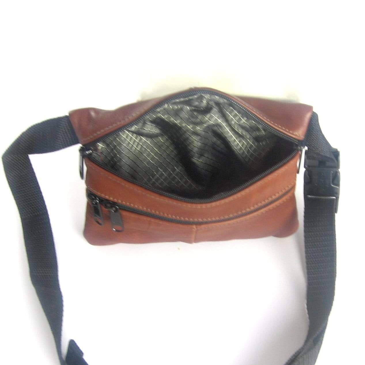 Medium Leather Flat Belt Bag With Contrast Accent Leathers - #305J