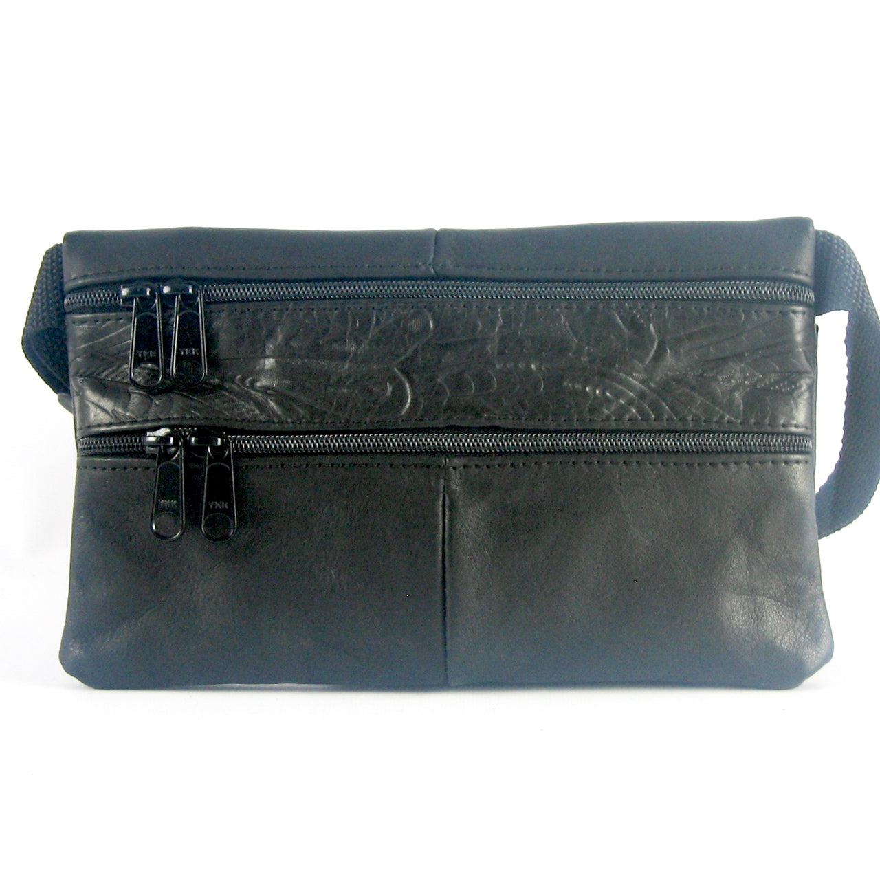 Medium Leather Flat Belt Bag With Contrast Accent Leathers - #305J