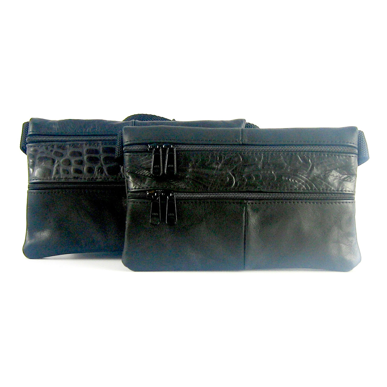 Medium Leather Flat Belt Bag With Contrast Accent Leathers - #305J