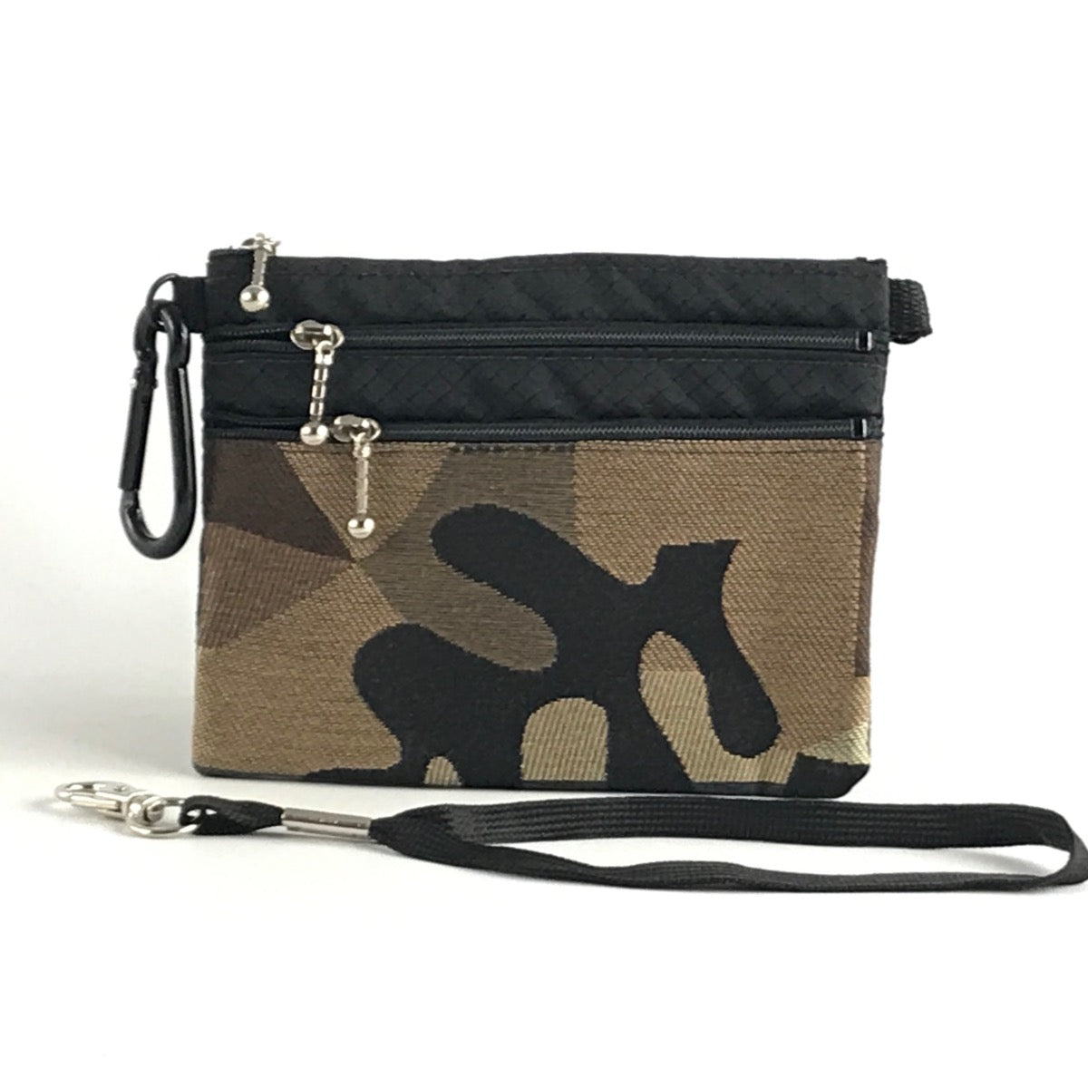Stadium Purse 39RSC- Three zipper purse set with crossbody strap, wristlet, Bonus pouch, and carabiner clip