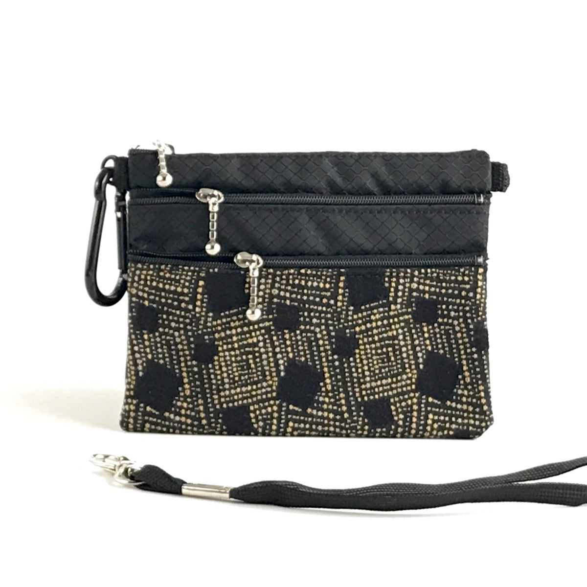 Stadium Purse 39RSC- Three zipper purse set with crossbody strap, wristlet, Bonus pouch, and carabiner clip