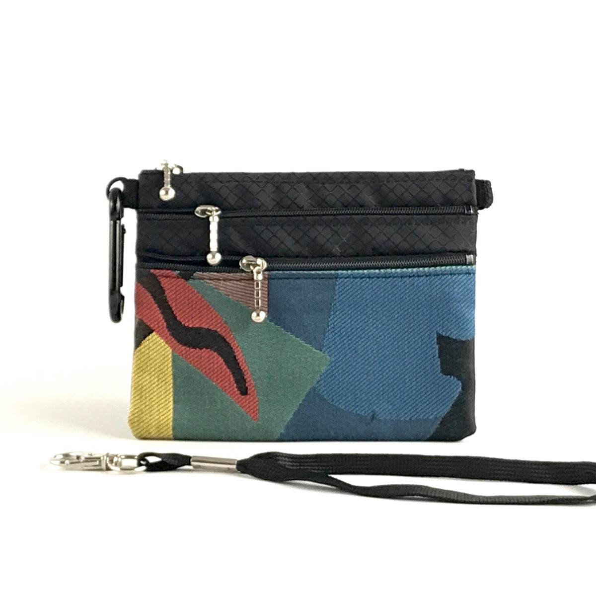 Stadium Purse 39RSC- Three zipper purse set with crossbody strap, wristlet, Bonus pouch, and carabiner clip