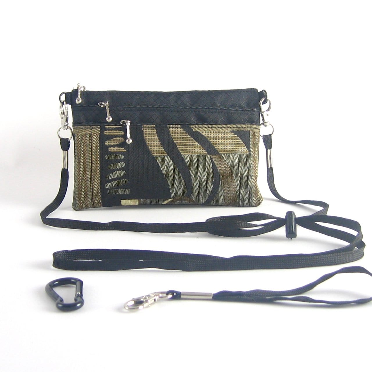 Three zipper Minibag with wristlet and long strap 49RS