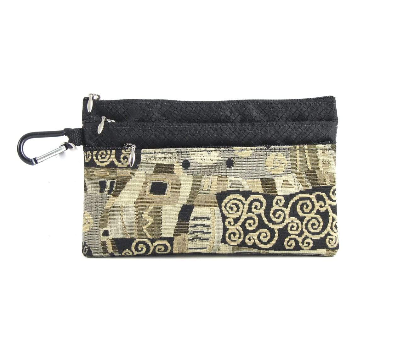 49R 3 zipper organizer with wristlet and carabiner clip
