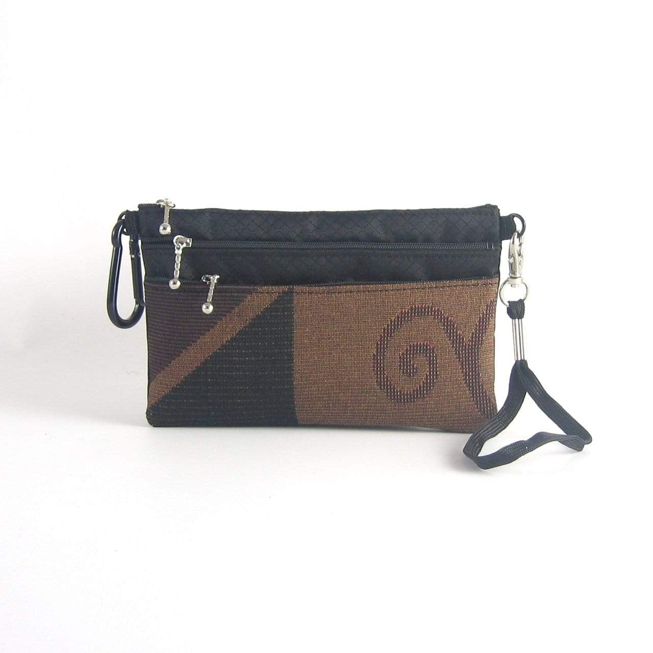 49R 3 zipper organizer with wristlet and carabiner clip