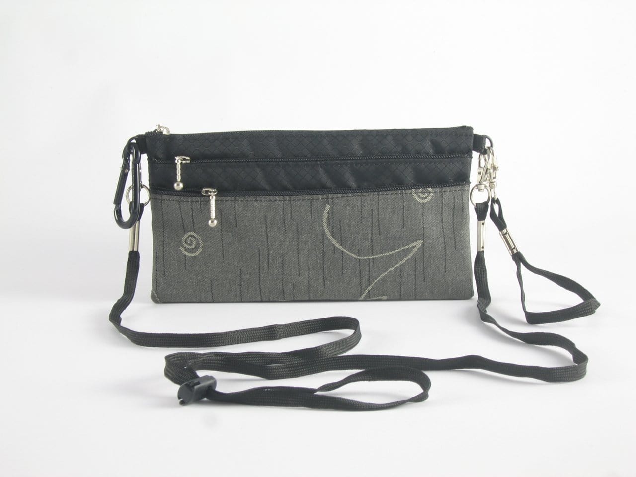 Three zipper Minibag with wristlet and long strap 49RS