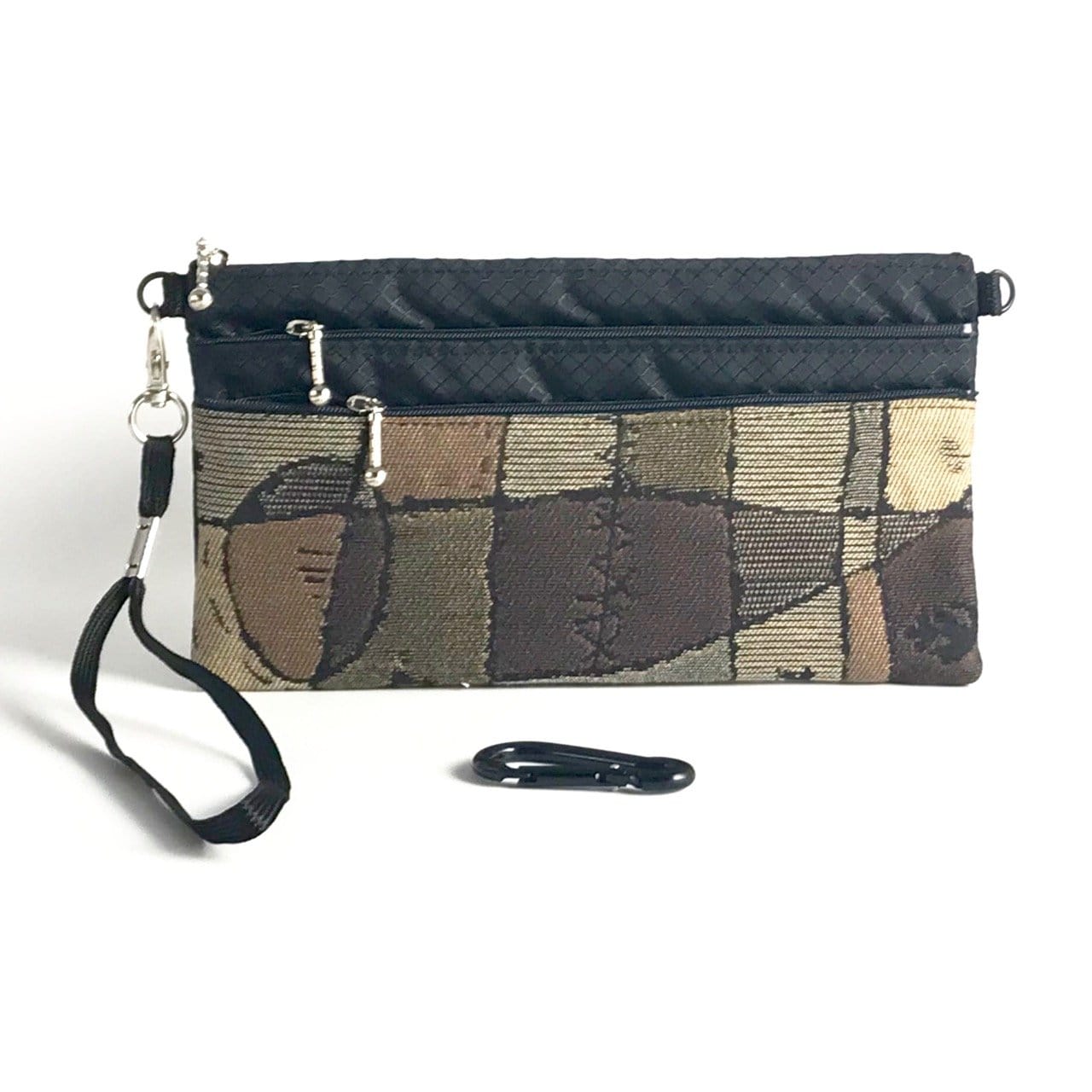 59R Wider 3 zipper organizer with wristlet and carabiner clip