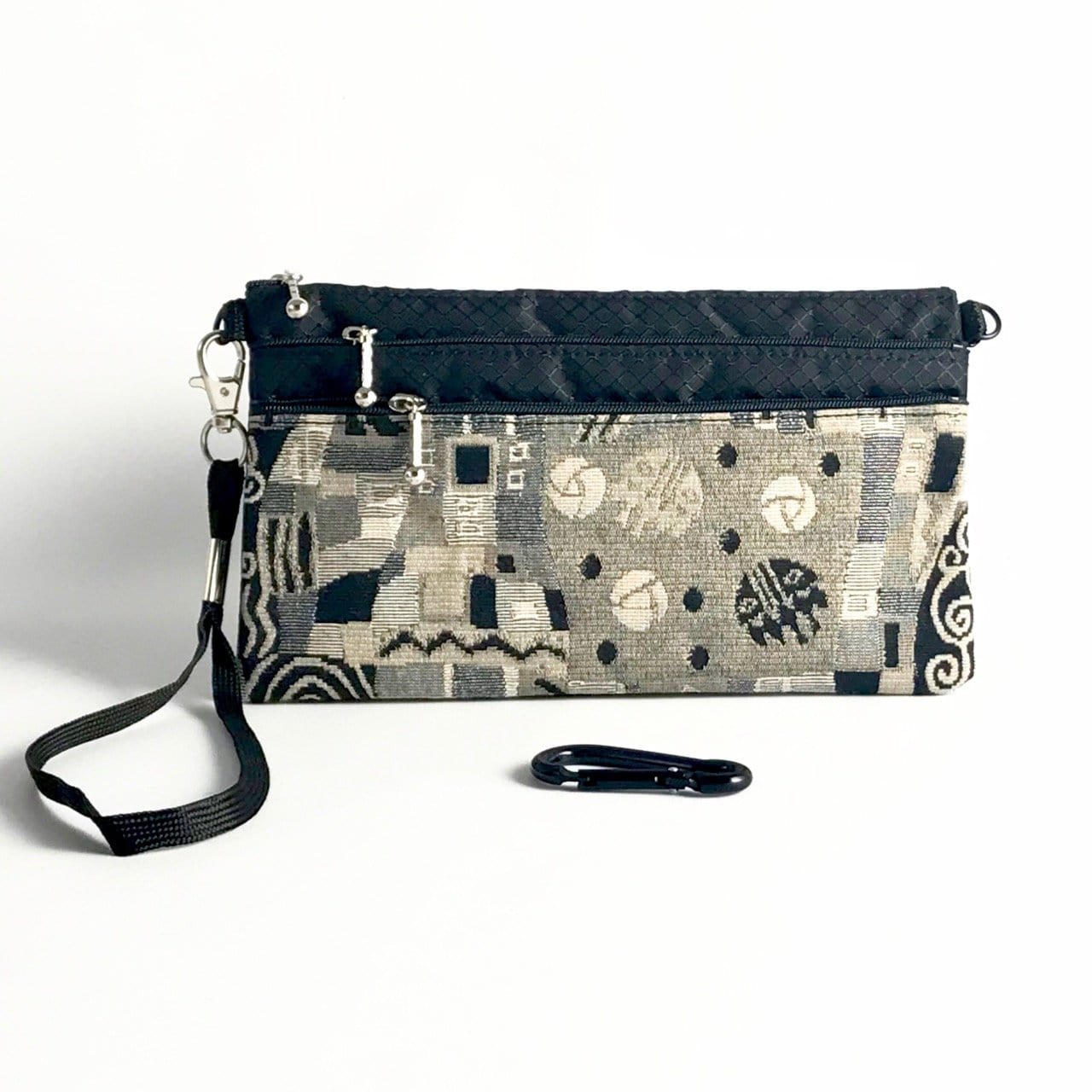 59R Wider 3 zipper organizer with wristlet and carabiner clip