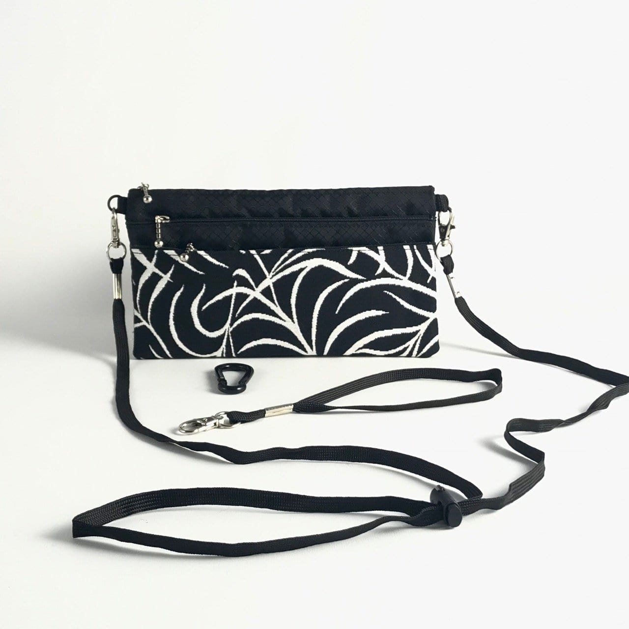 New! Wider Size Three zipper Minibag #59RS with cordlock crossbody strap