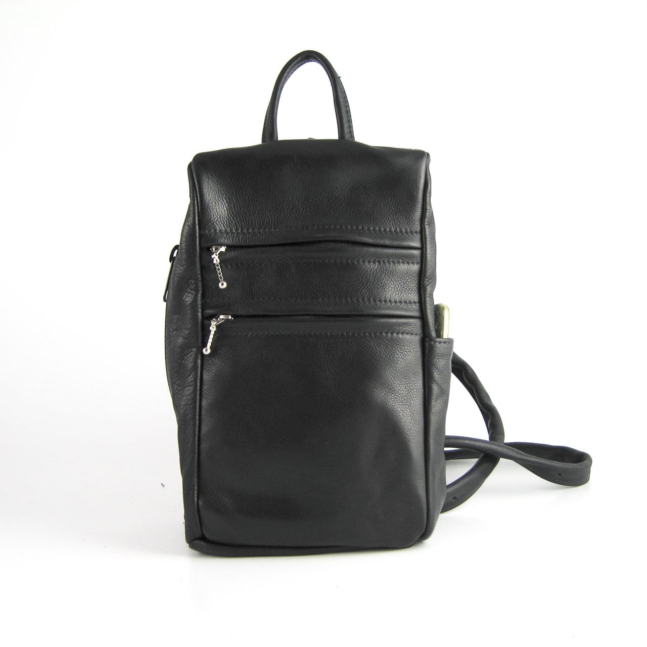 966 Small side entry leather backpack purse - solid colors