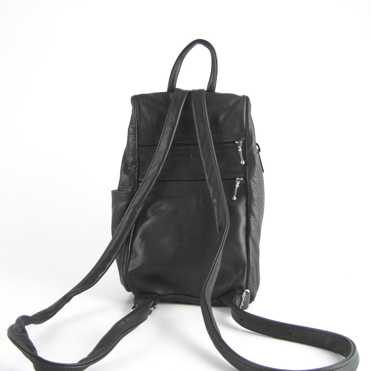966 Small side entry leather backpack purse - solid colors
