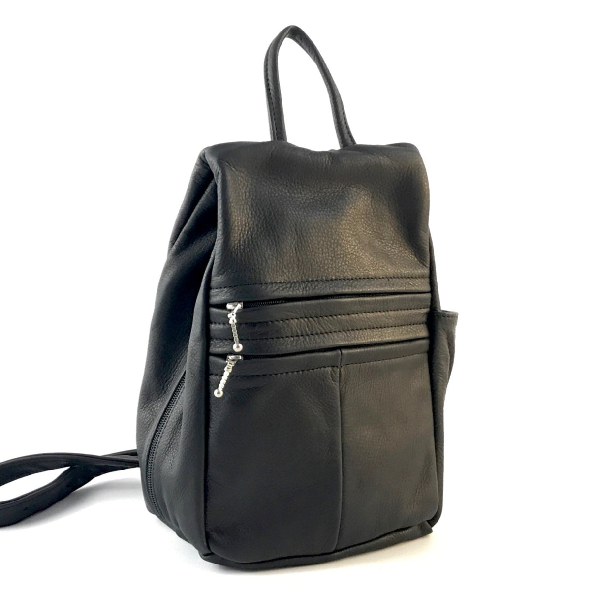 967 Purse size Leather Side Entry Backpack - Solid Colors