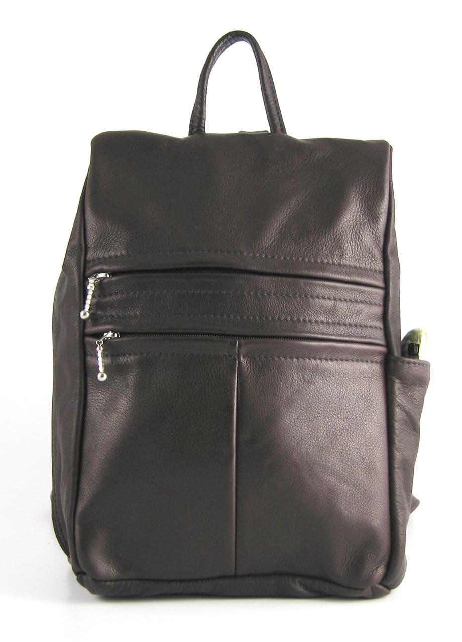 967 Purse size Leather Side Entry Backpack - Solid Colors
