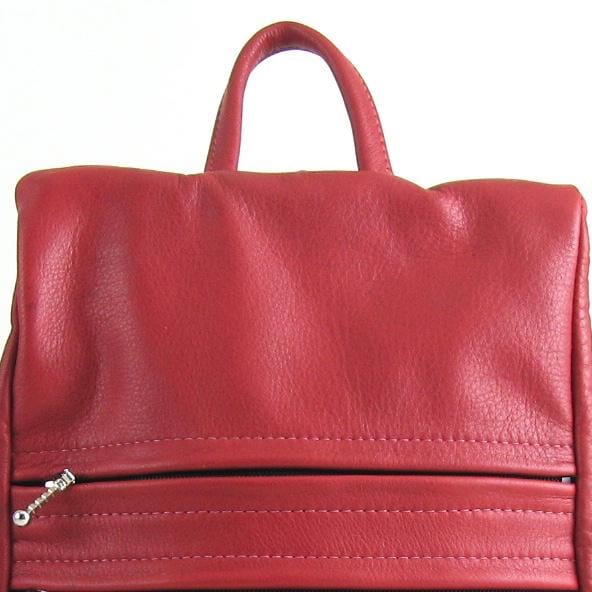 966 Small side entry leather backpack purse - solid colors