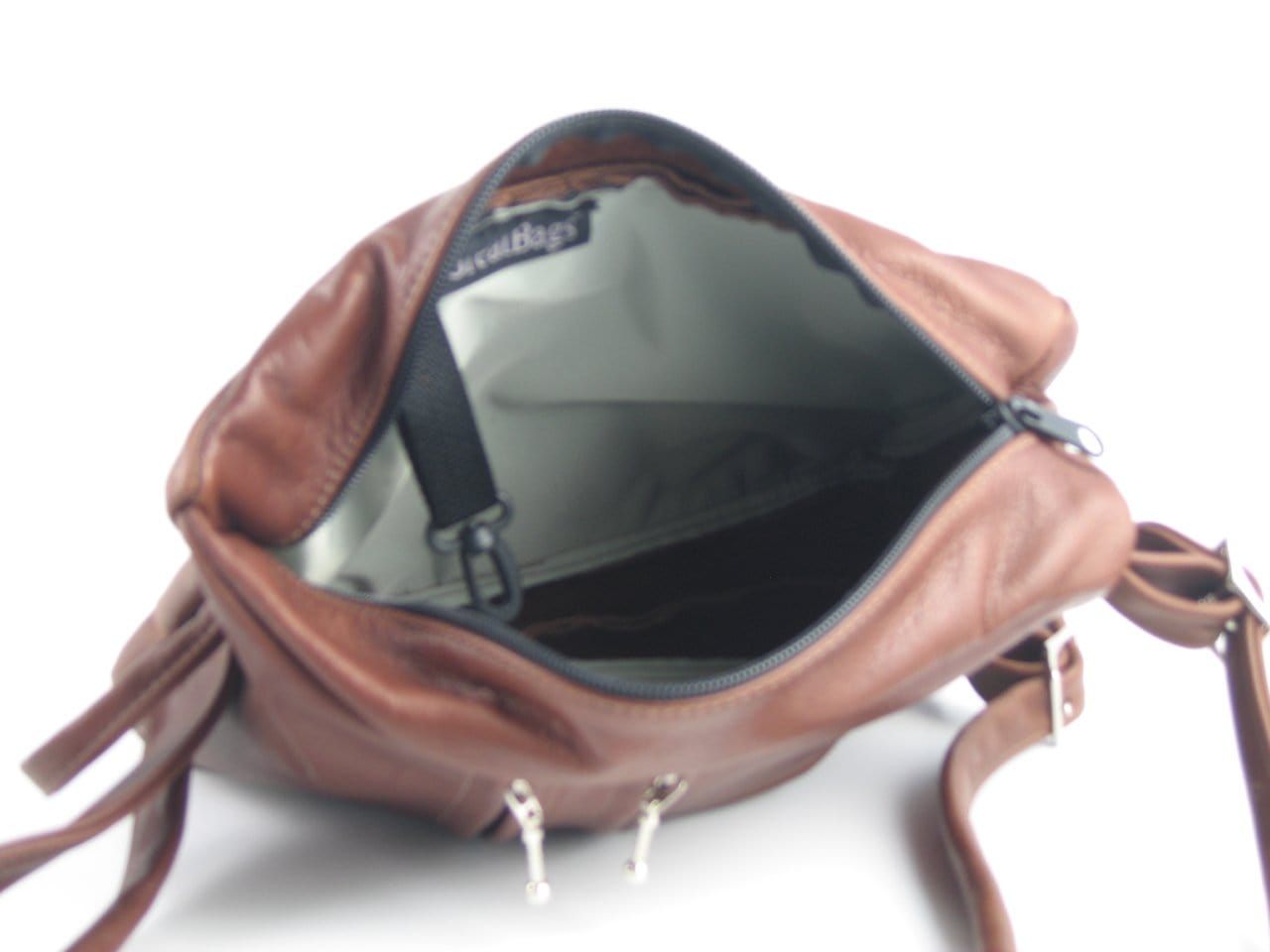 967 Purse size Small Leather Side Entry Backpack - Color-blocked Leathers