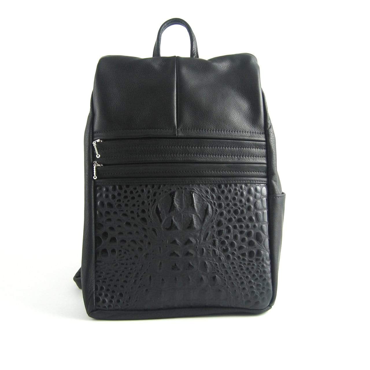 968J Medium Side Entry Leather Backpack with Leather Accent pocket