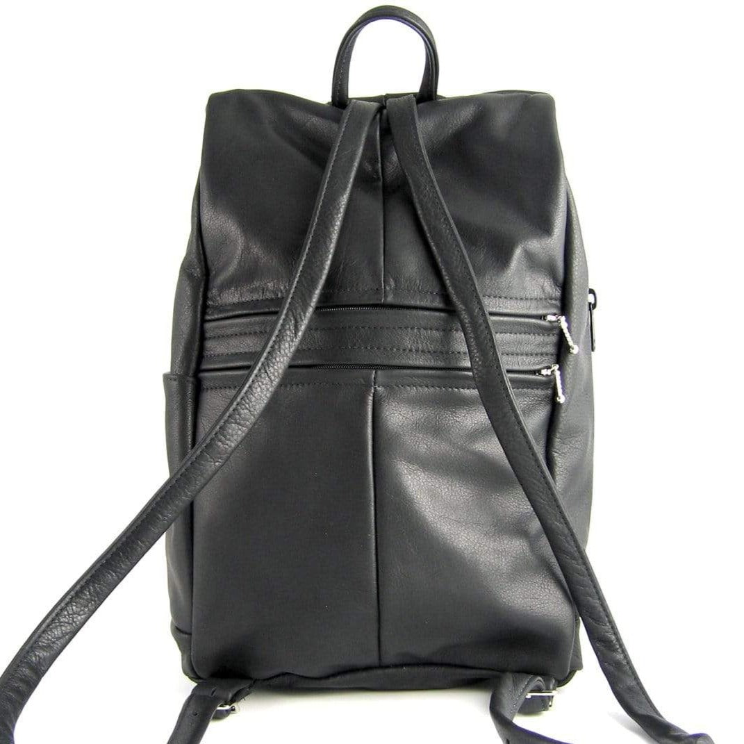 968 Medium Side Entry Leather Backpack in solid colors