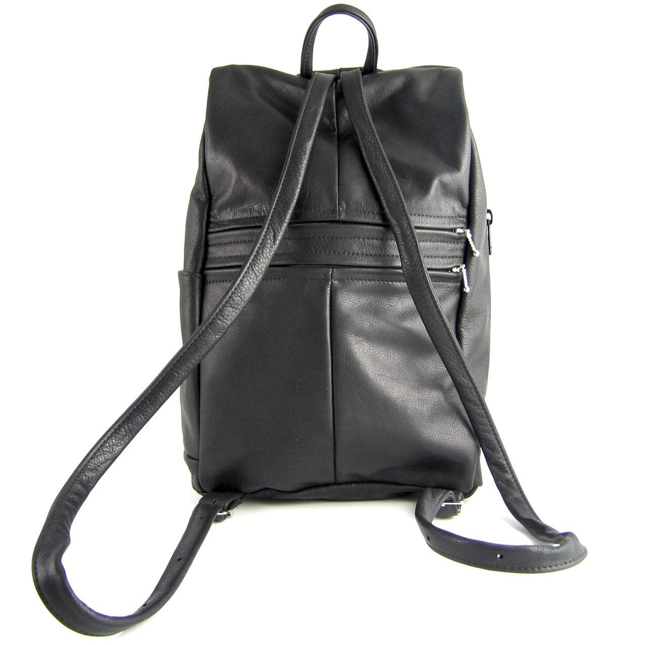 968J Medium Side Entry Leather Backpack with Leather Accent pocket
