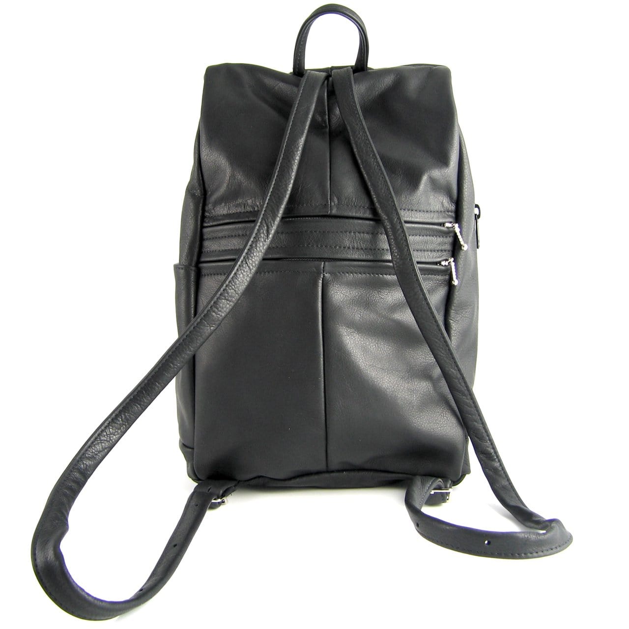 967J Purse Size Small Leather Side Entry Backpack With Accent Pocket