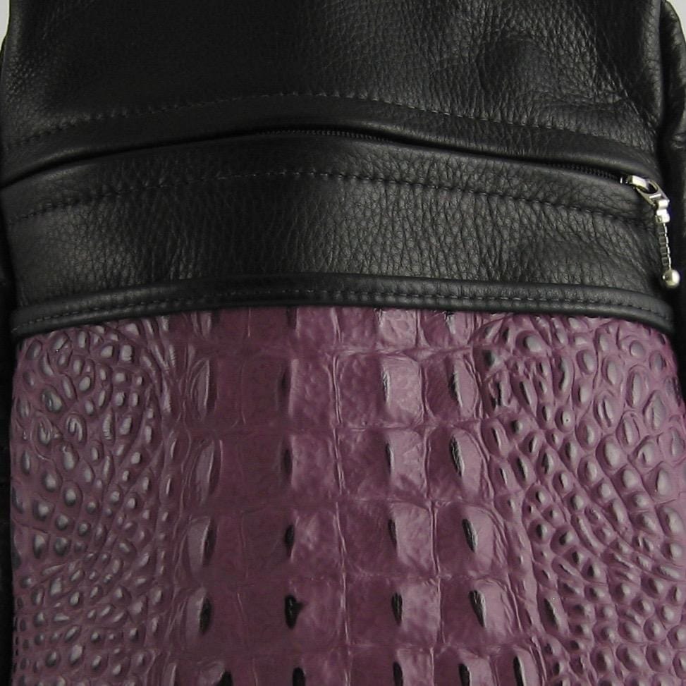 968J Medium Side Entry Leather Backpack with Leather Accent pocket