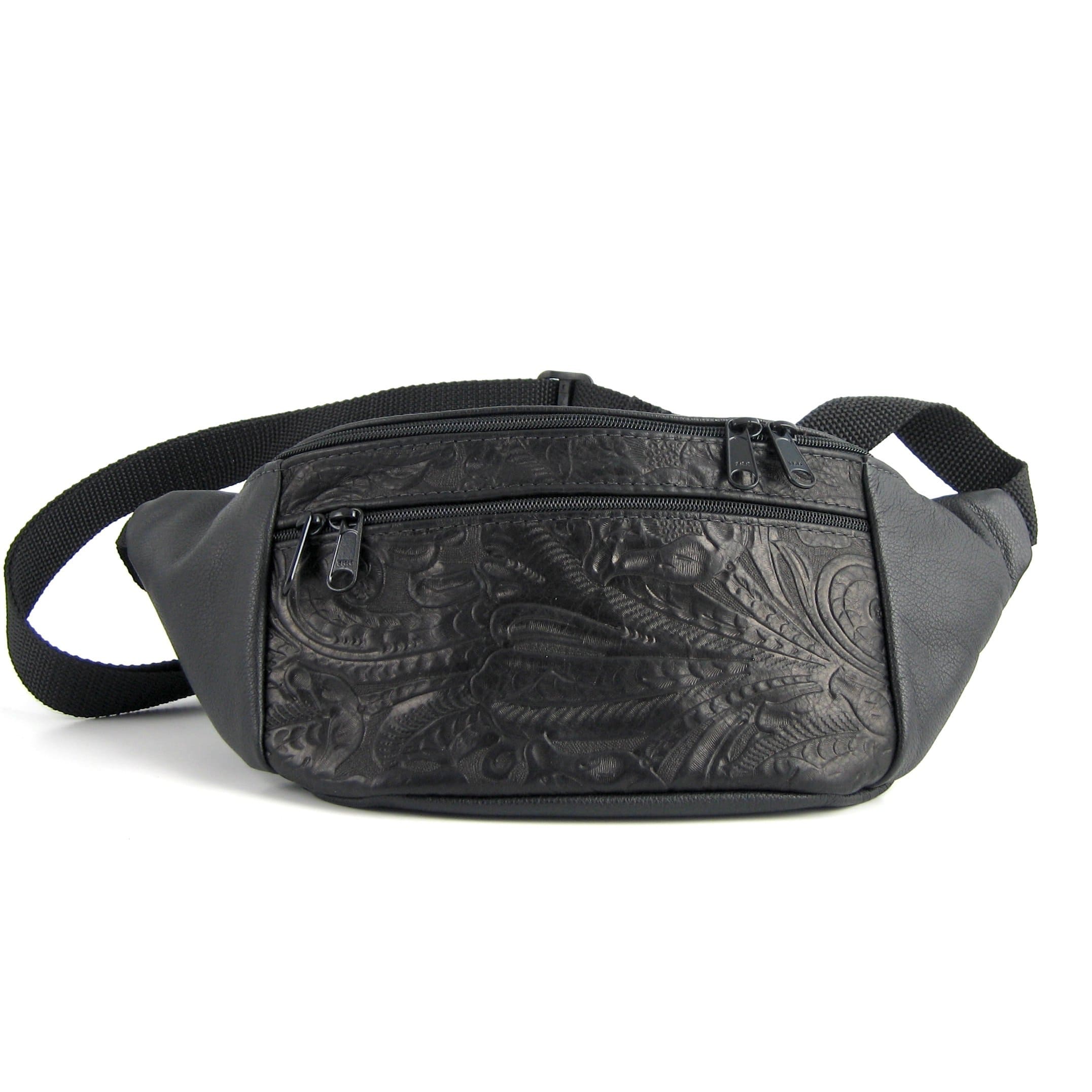 Leather Fanny Pack or Crossbody Bag with Accent - large - LFPJ