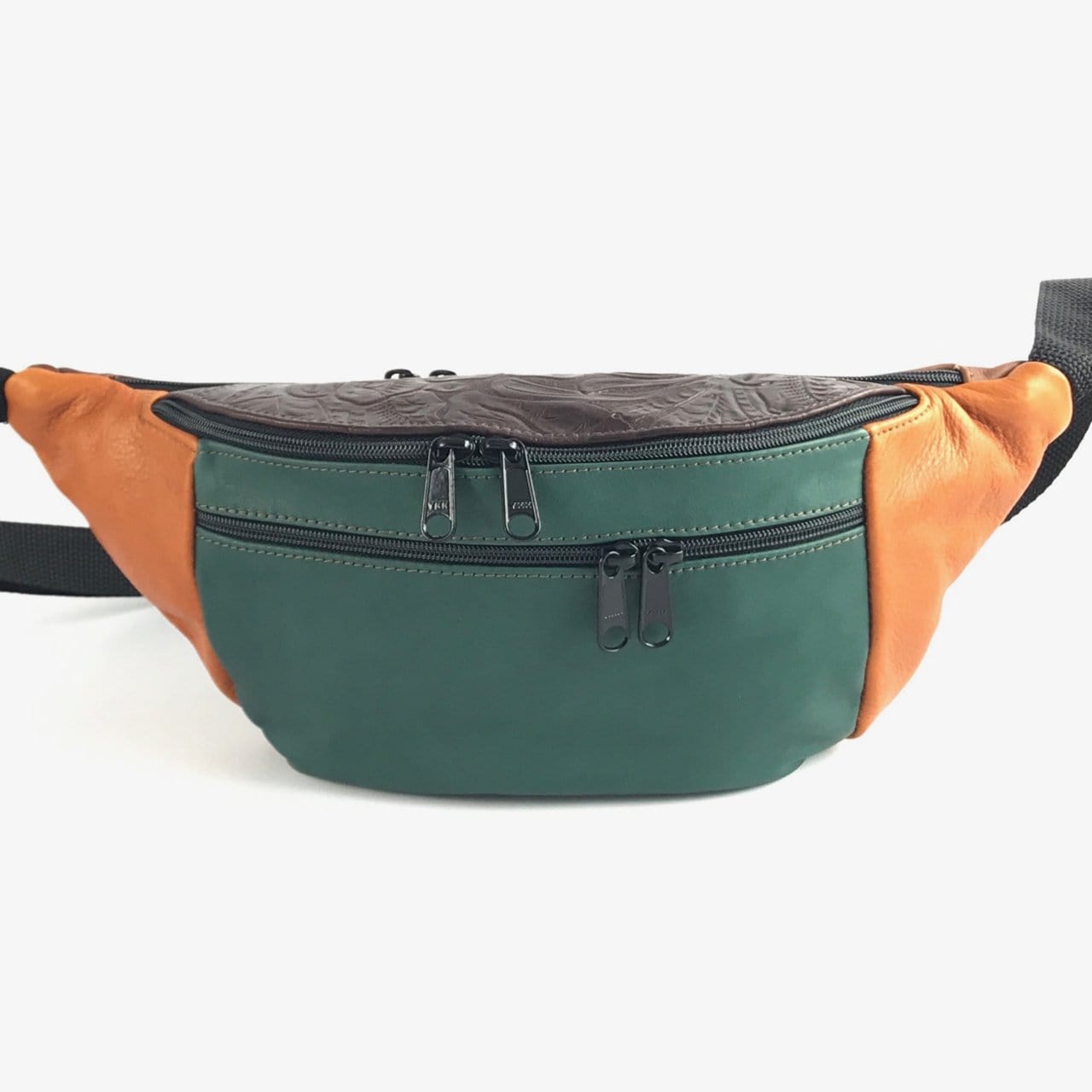 Leather Fanny Pack or Crossbody Bag with Accent - large - LFPJ