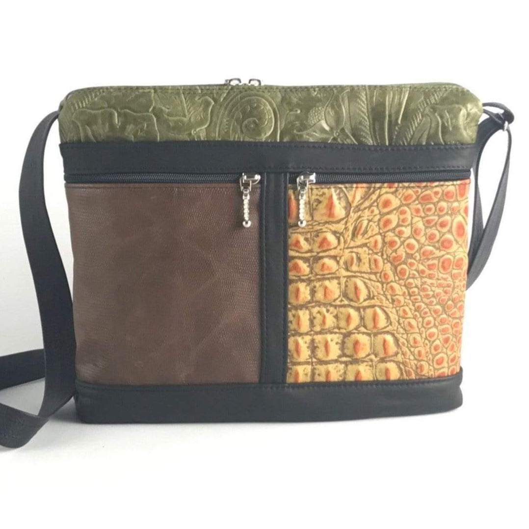 Bibi Small Crossbody Hobo Leather Organizer Purse v221L