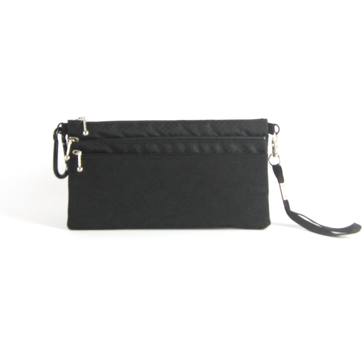 49R 3 zipper organizer with wristlet and carabiner clip